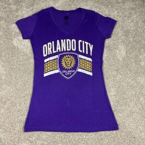 MLS Womens S/P Purple Orlando City Major League Soccer Crew Neck T-Shirt NWOT